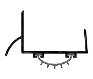 Reese DB595AF 48" Door Shoe with Extender and Fingered Vinyl insert - 1-3/4" Width - Mill Finish Aluminum