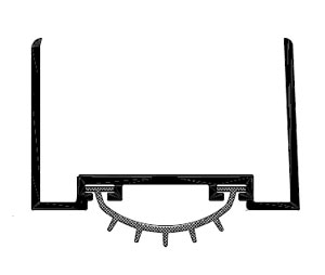 Reese DB596DF 24" Door Shoe with Extender and Fingered Vinyl insert - 1-3/4" Width - Dark Bronze Anodized Aluminum