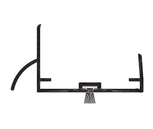 Reese DB597GP 28" Door Shoe with Extender and Pile insert - 1-3/4" Width - Gold Anodized Aluminum