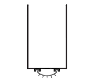 Reese DB600CF 34" Door Shoe with Extender and Fingered Vinyl insert  - 1-15/16" Width - Clear Anodized Aluminum