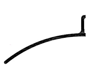 Reese R201C 100" Extended Raindrip Drip Cap Weatherstrip - 2-1/2"W x 1-1/2"H - Clear Anodized Aluminum