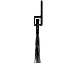 Reese 965BLK 72" Door Sweep Weatherstrip - Black Anodized Aluminum - Nylon Brush Insert