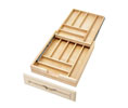 Rev-A-Shelf RS4WTCD-21HSC-1 Premium Wood Two-Tiered Cutlery Drawer, With Blum® Soft-Close, Undermount Drawer Slides