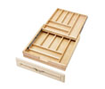 Rev-A-Shelf RS4WTCD-24HSC-1 Premium Wood Two-Tiered Cutlery Drawer, With Blum® Soft-Close, Undermount Drawer Slides