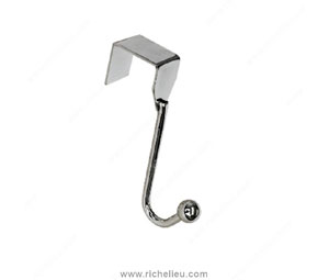 Richelieu 99844BAG Utility Over-the-Door Hook - Single, Polished Chrome