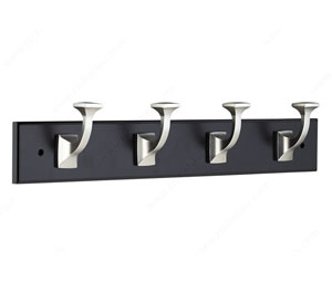 Richelieu NH040214195 Hook Rack - 18" Black Board, Brushed Nickel Hooks