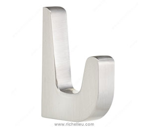 Richelieu RH2333011195 Contemporary Metal Hook - Single, Brushed Nickel