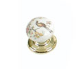 Richelieu T9148130309 Porcelain Knob - White and Brass - Cabinet Type