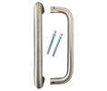 Rockwood 107BTB5-630 Satin Stainless Steel Solid Door Pull Set 8" CTC  - Back-to-Back Mount for Wood/Metal Doors
