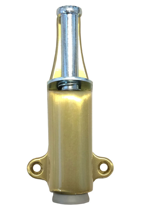 Rockwood 459606 Satin Clear Coated Brass Spring Loaded Plunger Stop