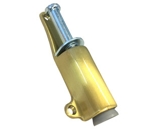 Rockwood 459-606 Satin Clear Coated Brass Spring Loaded Plunger Stop