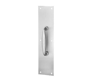 Rockwood 132 x 70B-630 Satin Stainless Steel 5-1/2" CTC Pull Handle with Plate