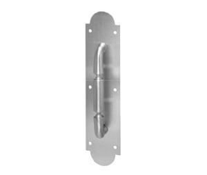 Rockwood 148 x 76C-605 Polished Clear Coated Brass 8" CTC Decorative Pull Handle with Plate
