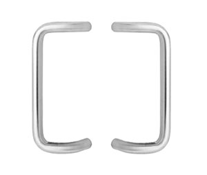 Rockwood BF169BTB18HD-629 KN Barrier Free 45° Offset Solid Door Pull 1" Dia. X 18" CTC, Knurled Grip, Polished Stainless Steel, Heavy Duty Back-to-Back Mounting for Glass Door