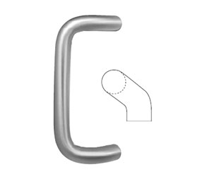 Rockwood BF169T1-711 Barrier Free 45° Offset Solid Door Pull 1" Dia. X 18" CTC, Black Anodized Powder Coat Aluminum, Thru Bolt Mounting for Wood or Metal Door