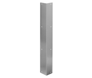 Rockwood 296-2-2-96-630 96" Rounded Corner Guard with 2" leg - Satin Stainless Steel
