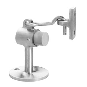 Rockwood 472-605 Polished Clear Coated Brass Door Stops with Keeper