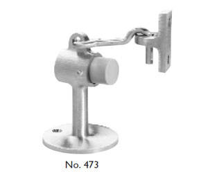 Rockwood 473-605 Polished Clear Coated Brass Door Stops with Keeper