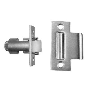 Rockwood 594-606 Roller Latch with No. 161 Strike - Satin Clear Coated Brass