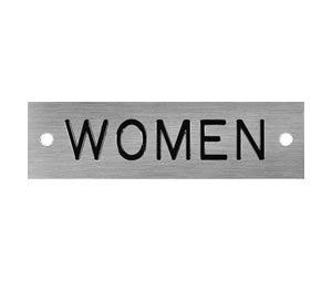 Rockwood 670W-606-SA Engraved Sign - WOMEN - Horizontal - Satin Clear Coated Brass