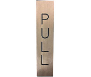 Rockwood 674L-613 Engraved Sign - PULL - Vertical - Satin Oxidized Oil Rubbed Bronze