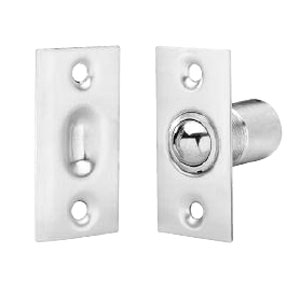 Rockwood 910RC-626 Adjustable Ball Catch with Narrow Strike - Rounded Corners - Satin Chrome Plated Brass