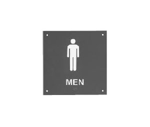 Rockwood BF684-BK BF Series MEN Tactile Signage with Braille - Black Background - Plastic