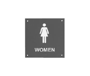 Rockwood BF685-BK-SA BF Series WOMEN Tactile Signage with Braille - Black Background - Plastic
