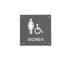 Rockwood BF688-RD BF Series ADA WOMEN and Wheelchair Tactile Signage with Braille - Red Background - Plastic
