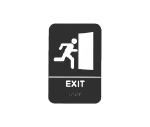 Rockwood BFM682-BK BFM Series ADA Molded Plastic EXIT Sign - Black Background - Plastic