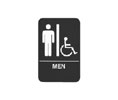 Rockwood BFM687-BK BFM Series ADA Molded Plastic MEN and Wheelchair Sign - Black Background - Plastic