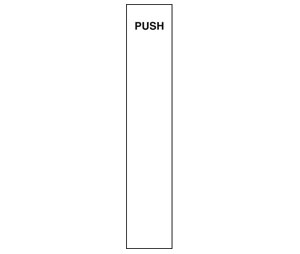Rockwood RM1010H-629 Square Corner PUSH Plate - 4" x 22" - Adhesive Mount - Polished Stainless Steel