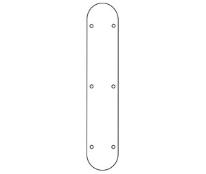 Rockwood RM1040-612 Radius End Push Pull Plate - Blank - 4" x 22" - Screw Mount - Satin Clear Coated Bronze