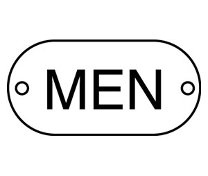 Rockwood RM1160M-606 MEN Indicator Plate - 2" x 4" - Screw Mount - Satin Clear Coated Brass