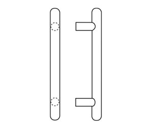 Rockwood RM1240-10-612 Staright Round Ends Small PostMount Pull - for Cabinets, Casework & Closet Doors Pull - 10" CTC - Satin Clear Coated Bronze