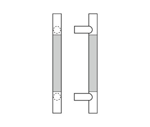 Straight Square Ends IberMet™ - Natural Cork Small PostMount Pull - 5" CTC - Satin Clear Coated Brass with Natural Cork Grip