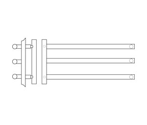 Rockwood RM2125-16x32-3-10BE  MezzoTek™ - Necked Post Triple Push Bar & Pull Set without GripZone™ - 16" x 32" - Dark Oxidized Satin Bronze, Equivalent