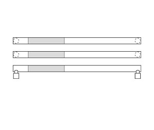 Rockwood RM2142-32-2-629  MezzoTek™ - Necked Post Double Push Bar with GripZone™ - 32" CTC - Polished Stainless Steel