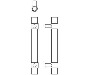 Rockwood RM2210-84-612 Straight BandWidth™ - Collar Mount Pull Bar  - 84" CTC - Satin Clear Coated Bronze