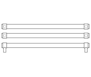 Rockwood RM2202-32-2-629  BandWidth™ - Collar Mount Double Push Bar  - 32" CTC - Polished Stainless Steel