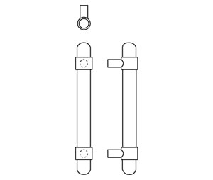 Rockwood RM2214-84-10BE Straight BandWidth™ - Collar Mount Pull Bar  - 84" CTC - Dark Oxidized Satin Bronze, Equivalent