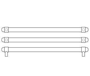 Rockwood RM2216-30-2-10BE  BandWidth™ - Collar Mount Double Push Bar  - 30" CTC - Dark Oxidized Satin Bronze, Equivalent