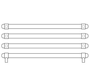 Rockwood RM2216-30-3-10BE  BandWidth™ - Collar Mount Triple Push Bar  - 30" CTC - Dark Oxidized Satin Bronze, Equivalent