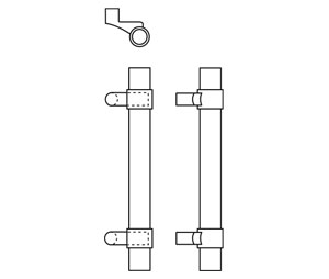 Rockwood RM2240-48-629 Offset BandWidth™ - Collar Mount Pull Bar  - 48" CTC - Polished Stainless Steel