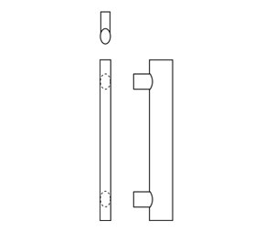 Rockwood RM2310-36-629Straight OvalTek™ Pull Bar with True Oval Grip - 36" CTC  - Polished Stainless Steel