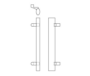 Rockwood RM2330-88-10BEOffset OvalTek™ Pull Bar with True Oval Grip - 88" CTC  - Dark Oxidized Satin Bronze, Equivalent