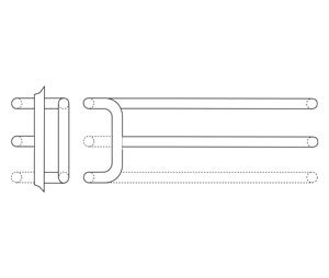 Rockwood RM252-2-24x18-606 Offset Tubular Double Push Bar & Pull Set - 2-24"x18" CTC x 1-1/4" Diameter - Satin Clear Coated Brass