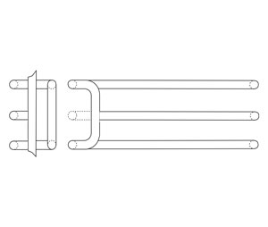 Rockwood RM252-3-26x18-606 Offset Tubular Triple Push Bar & Pull Set - 3-26"x18" CTC x 1-1/4" Diameter - Satin Clear Coated Brass