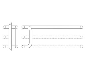 Rockwood RM252-50x18-630 Offset Tubular Push Pull Set - 50" x 18" CTC x 1-1/4" Diameter - Satin Stainless Steel