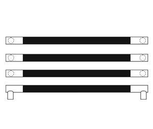 RM2512-3-30-10BE Square Ends SoftMet Santoprene Grip Triple Push Bar - 30" CTC - Dark Oxidized Satin Bronze, Equivalent